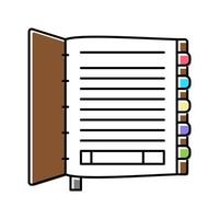 arrangör bok Färg ikon vektor illustration