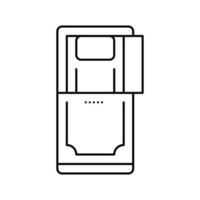 kista med öppnade lock linje ikon vektor isolerade illustration