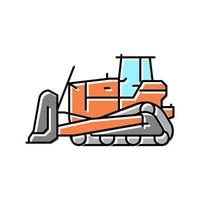 Bulldozer Bau Auto Fahrzeug Farbe Symbol Vektor Illustration