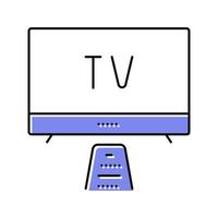 tittar på TV färg ikon vektor illustration