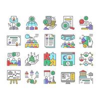 Stakeholder Business Collection Icons Set Vektor