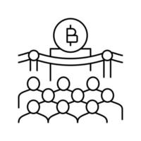 Präsentation bitcoin Symbol Leitung Vektor Illustration