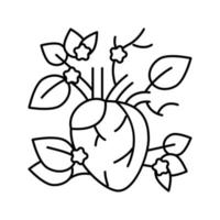blühende Herzlinie Symbol Vektor Illustration