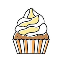 muffin mat efterrätt Färg ikon vektor illustration