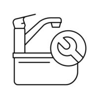 Wasserhahn Reparatur Symbol Leitung Vektor Illustration