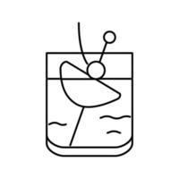 sazerac cocktailglas trinken linie symbol vektor illustration