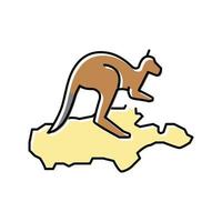 Känguru-Insel Farbe Symbol Vektor Illustration