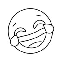 lachen emoji linie symbol vektor illustration