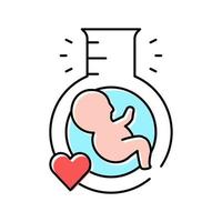 In-vitro-Fertilisation Farbe Symbol Vektor Illustration