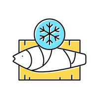 gefrorener Thunfisch Farbe Symbol Vektor Illustration