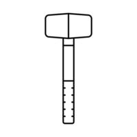 Gummihammer Werkzeuglinie Symbol Vektor Illustration