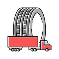 kommerzielle Lkw-Reifen Farbe Symbol Vektor Illustration