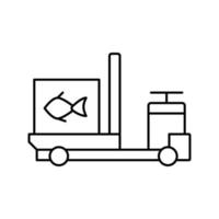 Thunfisch Transportlinie Symbol Vektor Illustration