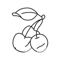 drei Kirschen Symbol Leitung Vektor Illustration
