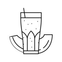 smoothie melon linje ikon vektor illustration