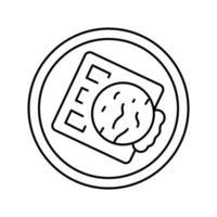 Waffel Eis Linie Symbol Vektor Illustration