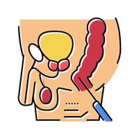 prostata cancer testa manlig hälsa kolla upp Färg ikon vektor illustration