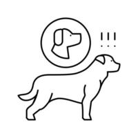 Hund jagt Tierlinie Symbol Vektor Illustration