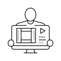 Editor Videoproduktion Filmlinie Symbol Vektor Illustration