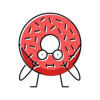 Donut Dessert Charakter Farbe Symbol Vektor Illustration