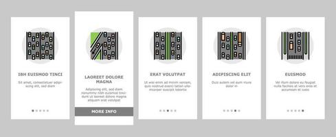väg urban och Land motorväg onboarding ikoner uppsättning vektor