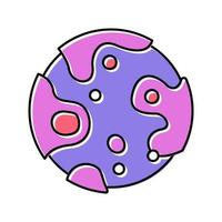 violetter Planet Farbsymbol Vektor flache Illustration