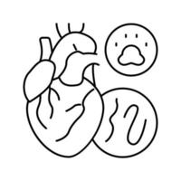 hjärtmask sjukdom linje ikon vektorillustration vektor