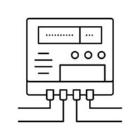 Stromzähler zur Überwachung der Energiesparlinie Symbol Vektor Illustration