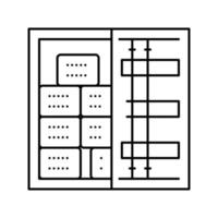 gehärtete Stahlbeschläge Symbol Leitung Vektor Illustration