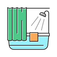 Dusche Motel Farbe Symbol Vektor Illustration