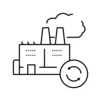 Müllwagen und Anlagenlinie Symbol Vektor Illustration