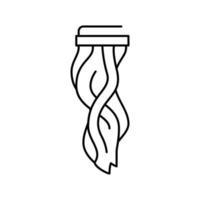 Clip in Haarlinie Symbol Vektor Illustration