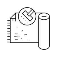 Teppich Reinigungslinie Symbol Vektor Illustration