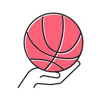 spelar basket färg ikon vektor illustration