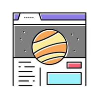 Website Planetarium Farbsymbol Vektor Illustration