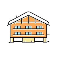 chalet hus färg ikon vektor illustration