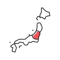japan Land Karta flagga Färg ikon vektor illustration
