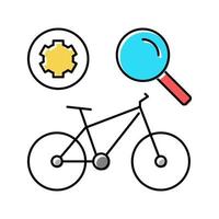 komplexe Fahrradwartung Farbsymbol-Vektorillustration vektor