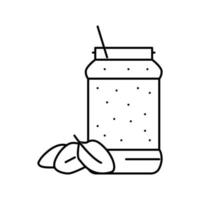 spenat smoothie frukt juice mat linje ikon vektor illustration