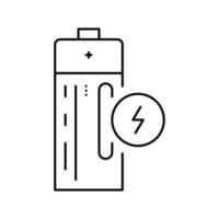 kompakte Batterie Symbol Leitung schwarz Vektorgrafik vektor