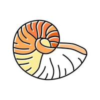 nautilus muschel strand farbe symbol vektor illustration