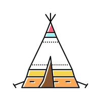 tipi tipi boho färg ikon vektorillustration vektor