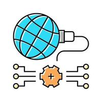 globala elektriska energisparande färgikon vektorillustration vektor