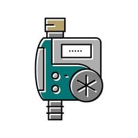 Timer Tropfwasserbewässerung Farbe Symbol Vektor Illustration