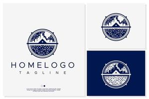 Home-Outdoor-Logo-Design-Vorlage. moderner kreishauslogo-grafikvektor. vektor