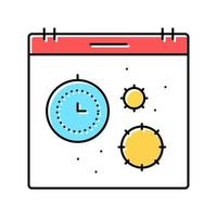 virus säsong kalender färg ikon vektor illustration