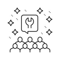 Werbung Einstellungen Crowdsoursing Symbol Leitung Vektor Illustration