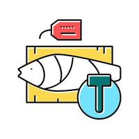 tonfisk auktion hastighet färg ikon vektor illustration
