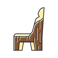 hölzerne handgefertigte Stuhlfarbe Symbol Vektor Illustration