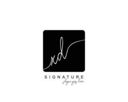 anfängliches xd-schönheitsmonogramm und elegantes logo-design, handschriftliches logo der ersten unterschrift, hochzeit, mode, blumen und botanik mit kreativer vorlage. vektor